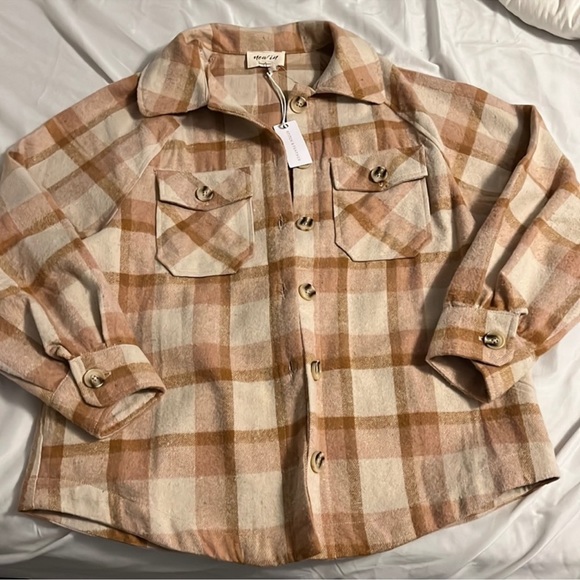 Stitch And Feather Jackets & Blazers - Plaid shacket